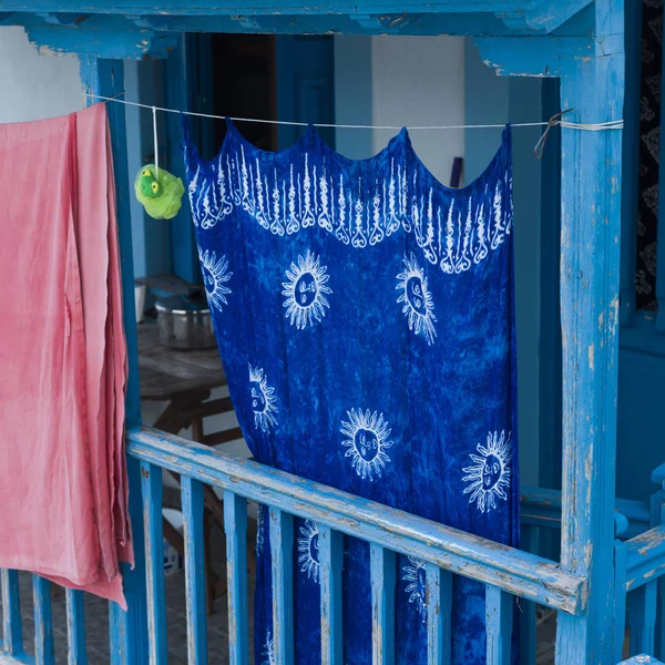 斯科拜洛斯 房子阳台上的衣服干燥 — 图库照片