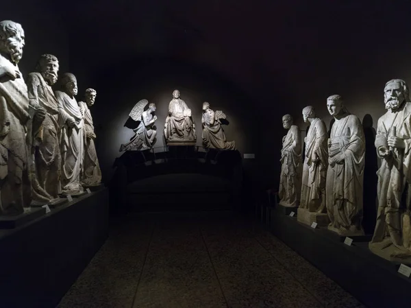 大理石雕像在博物馆戴尔歌剧院大教堂 锡耶纳 托斯卡纳 意大利 — 图库照片