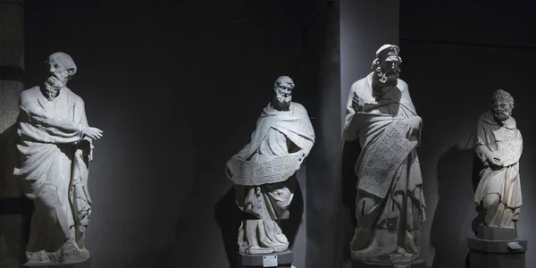 Marmurowe Rzeźby Museo Dell Opera Del Duomo Siena Toskania Włochy — Zdjęcie stockowe