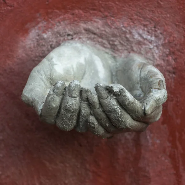 Närbild Mänsklig Hand Ristade Väggen Zona Centro San Miguel Allende — Stockfoto