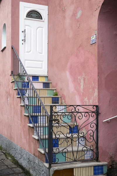 Escalera Modelada Casa Isla Ischia Campania Italia — Foto de Stock