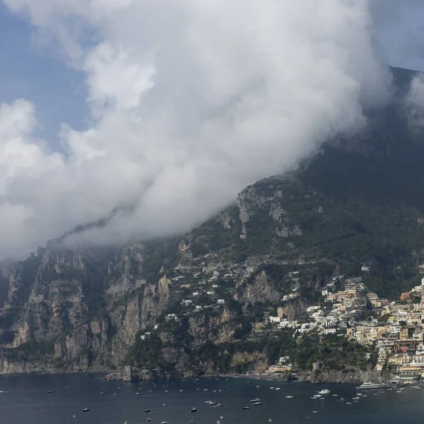 Vista Ciudad Costa Costa Amalfitana Salerno Campania Italia — Foto de Stock