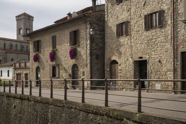 Husen Längs Gatan Stan Chianti Toscana Italien — Stockfoto