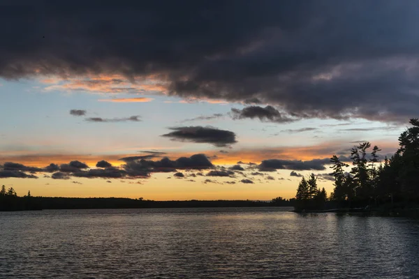 Мальовничий Вид Озеро Заході Сонця Лісове Озеро Онтаріо Канада — стокове фото