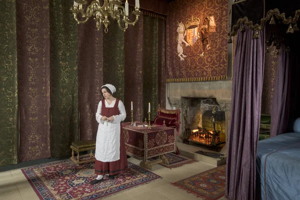 Služka Ložnici Královský Palác Hrad Stirling Stirling Skotsko — Stock fotografie