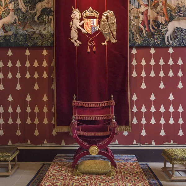 Chaise Trône Dans Palais Royal Stirling Castle Stirling Écosse — Photo