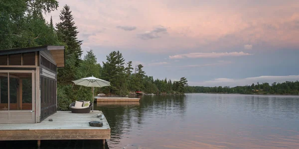 Scenic View Lake Sunset Lake Woods Ontario Canada — Stock Photo, Image