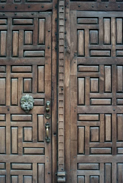 Detail Vyřezávané Dřevěné Dveře San Miguel Allende Guanajuato Mexiko — Stock fotografie