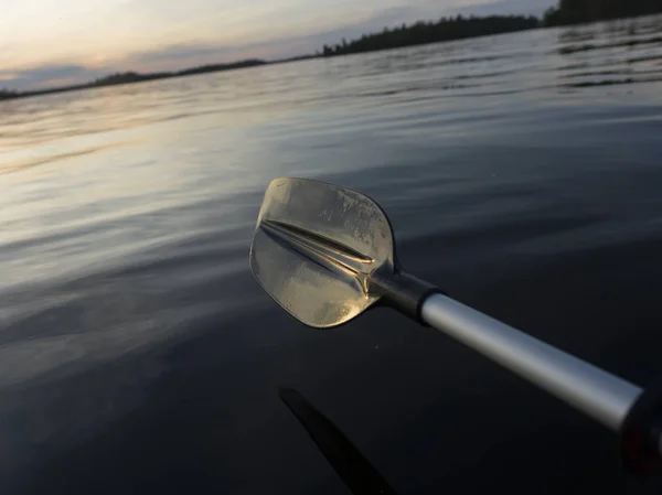 Gros Plan Une Rame Lac Des Bois Ontario Canada — Photo