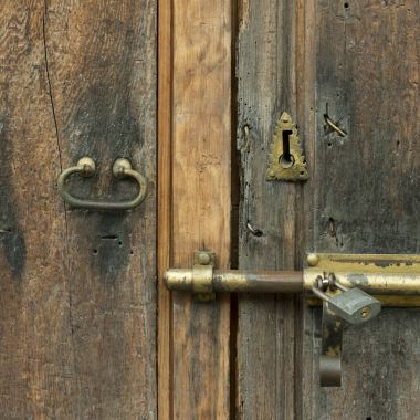 Lock and latch on a door, Zona Centro, San Miguel de Allende, Gu clipart