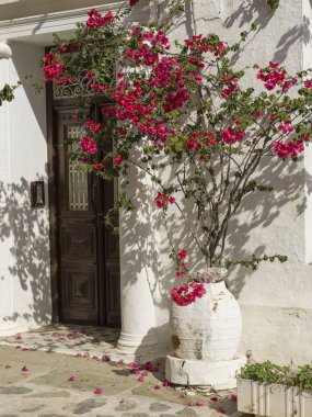 Doorway of house, Thessalia Sterea Ellada, Skopelos, Greece clipart