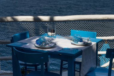 Sofra Restoran verandada waterfront, Anacapri, Capri, Campania, İtalya