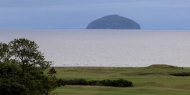 Golf course along coast, Turnberry, South Ayrshire, Scotland clipart