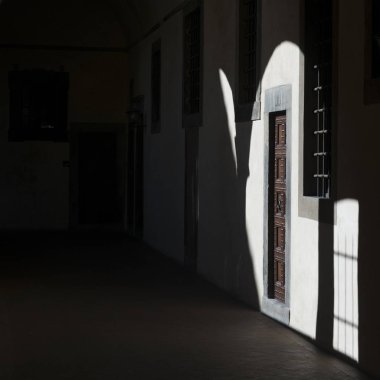 Mimari detay koridorunun binanın, Floransa, Toskana, İtalya