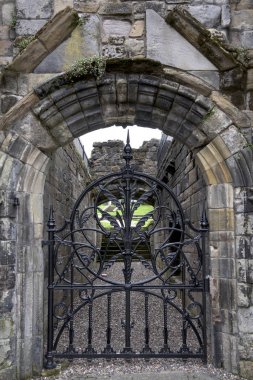 Medieval building metal gate, Stirling, Scotland clipart