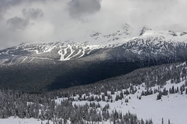 Вид Заснеженные Горы Зимой Уистлер Маунтин Британская Колумбия Канада — стоковое фото