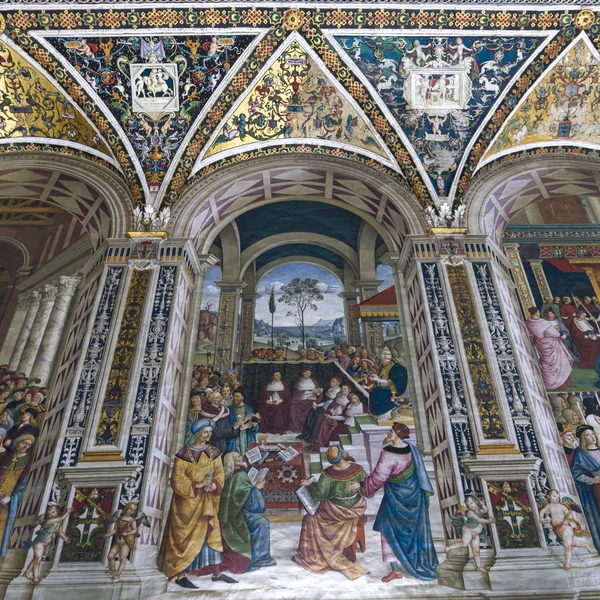 Frescos Catedral Siena Siena Toscana Italia — Foto de Stock