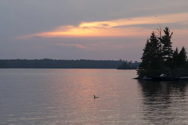 Malerischer Blick Auf Den See Bei Sonnenuntergang See Der Wälder — Stockfoto