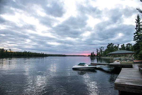Vacker Utsikt Över Sjön Vid Solnedgången Lake Woods Ontario Kanada — Stockfoto