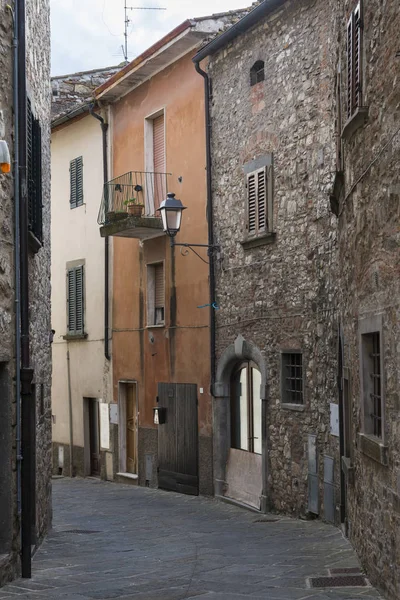 Muri Esterni Pietra Case Città Radda Chianti Toscana Italia — Foto Stock