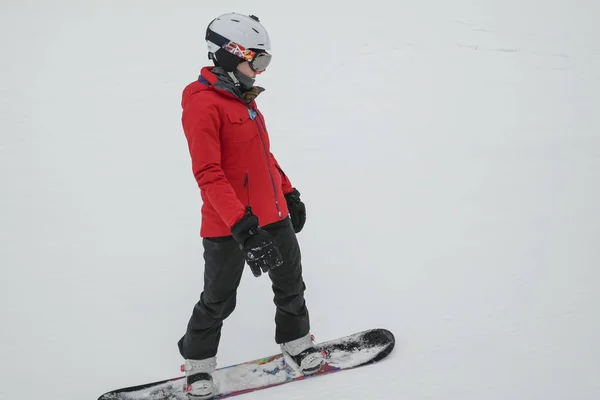 Girl Snowboarding Whistler British Columbia Canada — Stock Photo, Image