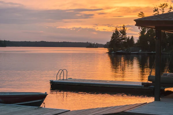 Vue Panoramique Lac Coucher Soleil Lac Des Bois Ontario Canada — Photo