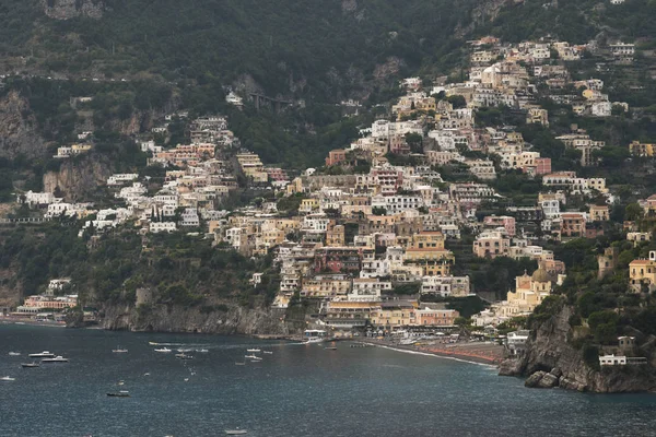 Vista Uma Cidade Costa Laurito Costa Amalfitana Salerno Campania Itália — Fotografia de Stock