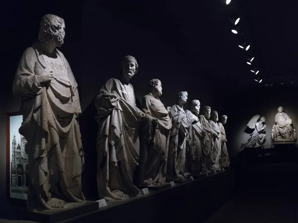 Статуї Мармуру Museo Оперного Дель Дуомо Сієна Тоскана — стокове фото