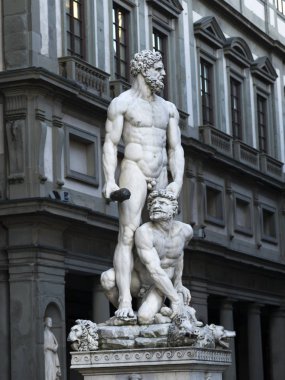 Herkül ve Cacus Bartolommeo başladığı, Piazza della Signoria, Florence, Toskana, İtalya tarafından heykeli