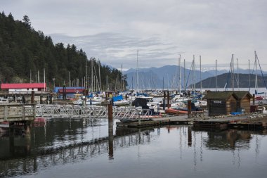 Liman, Horseshoe Bay, Batı Vancouver, British Columbia, Kanada, teknelerin görünümü