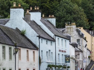 Görünüm evlerin Street'te, Dunkeld, Perth ve Kinross, İskoçya