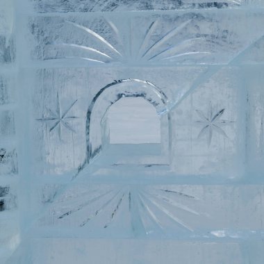 Buz kale duvarı, Lake Louise, Alberta, Kanada'nın yakın çekim