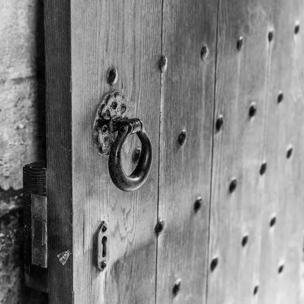 Volledige Frame Shot Van Oude Houten Deur Dunkeld Cathedral Dunkeld — Stockfoto