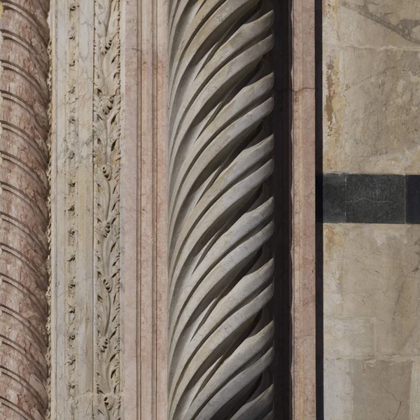 Carving Details Voor Kathedraal Van Siena Siena Toscane Italië — Stockfoto