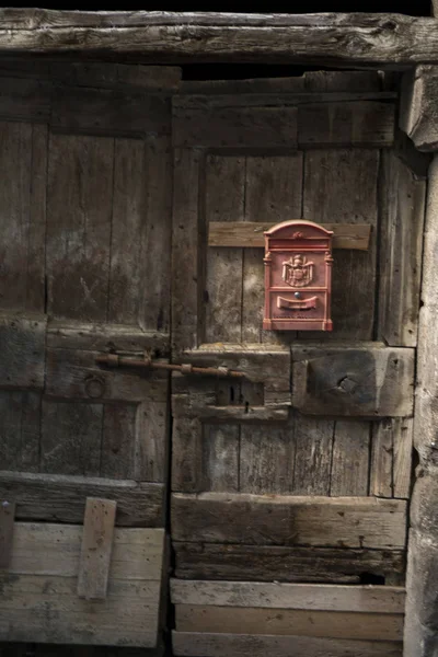 Mail Box Mounted Dilapidated Door Orvieto Terni Province Umbria Italy — Stock Photo, Image