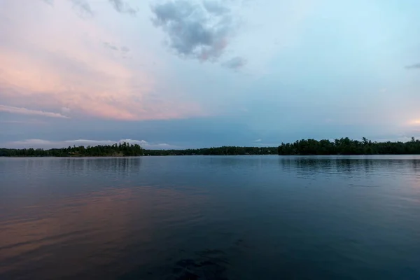 Vista Panorâmica Lago Pôr Sol Lake Woods Ontário Canadá — Fotografia de Stock