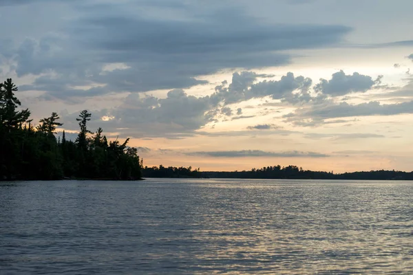 Vista Panorâmica Lago Pôr Sol Lake Woods Ontário Canadá — Fotografia de Stock