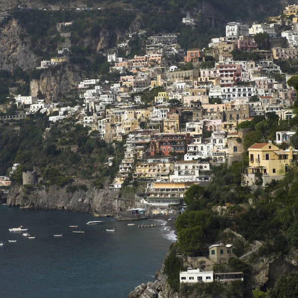 Vista Ciudad Costa Costa Amalfitana Salerno Campania Italia — Foto de Stock