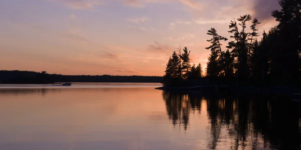 Vista Panorâmica Lago Pôr Sol Lake Woods Ontário Canadá — Fotografia de Stock