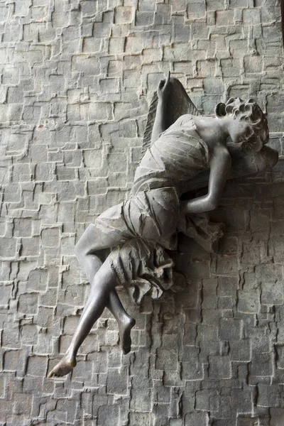 Estátua Parede Montepulciano Siena Toscana Itália — Fotografia de Stock
