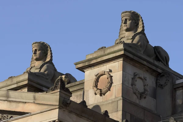 Estatuas Esfinge Scottish National Gallery Edimburgo Escocia — Foto de Stock