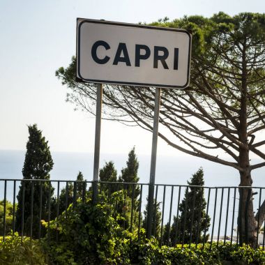 Capri işareti ile deniz, Capri, Campania, İtalya