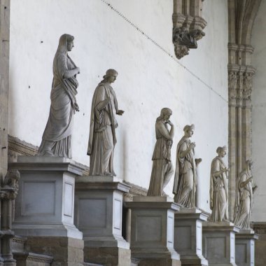 Serisi bir heykel Loggia dei Lanzi, Piazza della Signoria, Florence, Toskana, İtalya