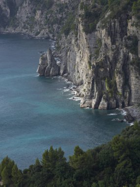 Yükseltilmiş görünümünü coast, Amalfi Coast, Salerno, Campania, İtalya