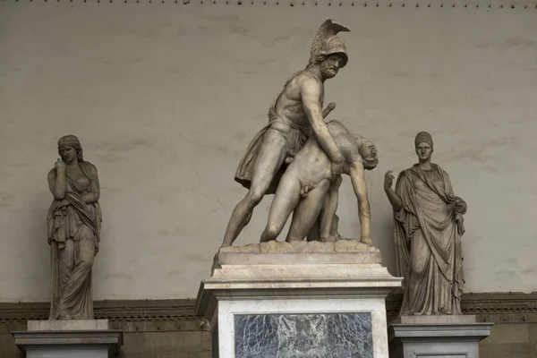 长廊斯的兰齐 离领主 佛罗伦萨 托斯卡纳 意大利的帕特洛克罗斯雕像体 — 图库照片