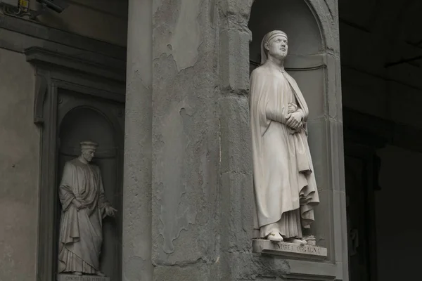 Statyer Väggen Piazza Della Signoria Florens Toscana Italien — Stockfoto