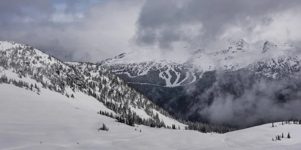 ウィスラー ブリティッシュ コロンビア州 カナダ 冬に雪を頂いた山のビュー — ストック写真