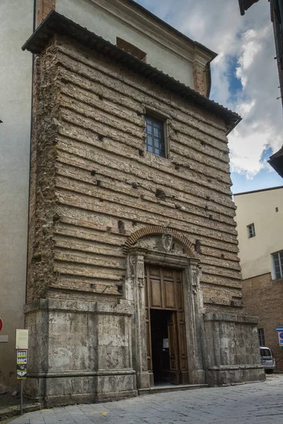 Fasáda Stará Budova Montepulciano Siena Toskánsko Itálie — Stock fotografie