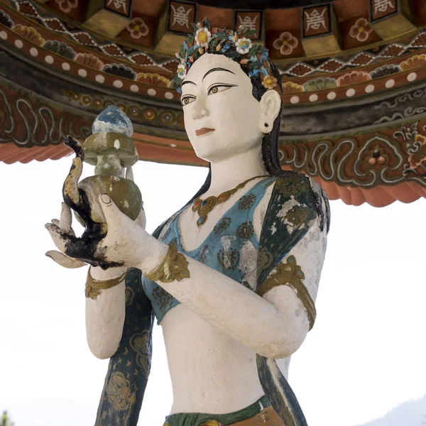 Primo Piano Una Statua Tempio Buddista Khamsum Yulley Namgyal Chorten — Foto Stock