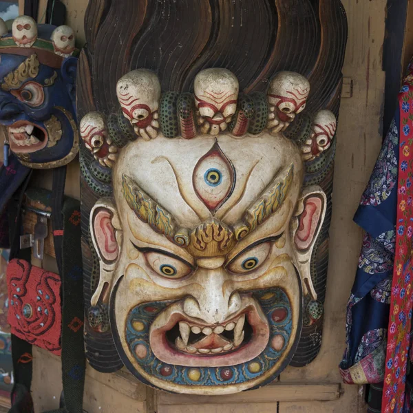 Close Esculturas Vila Sopsokha Punakha Butão — Fotografia de Stock